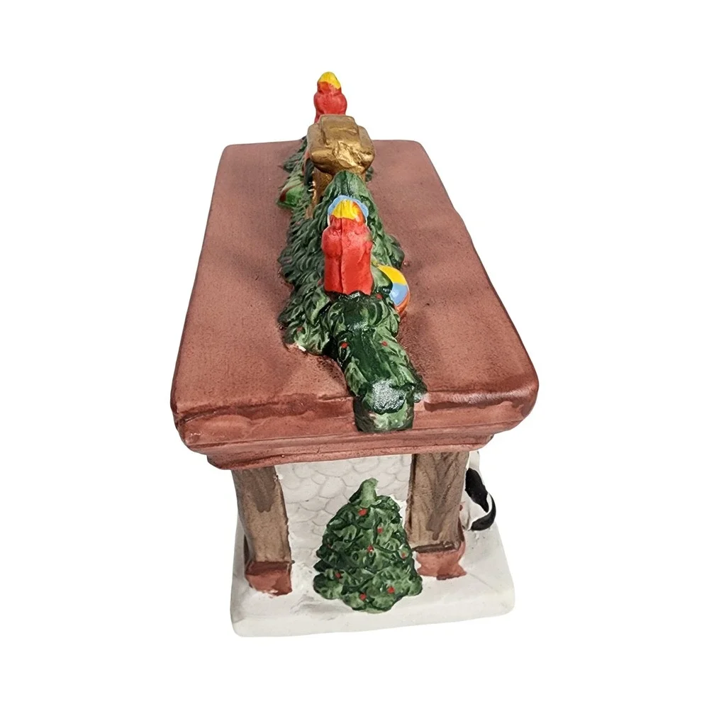Vintage‎ Style Ceramic Christmas Fireplace Tea Light Candle Holder Cherubs Cat